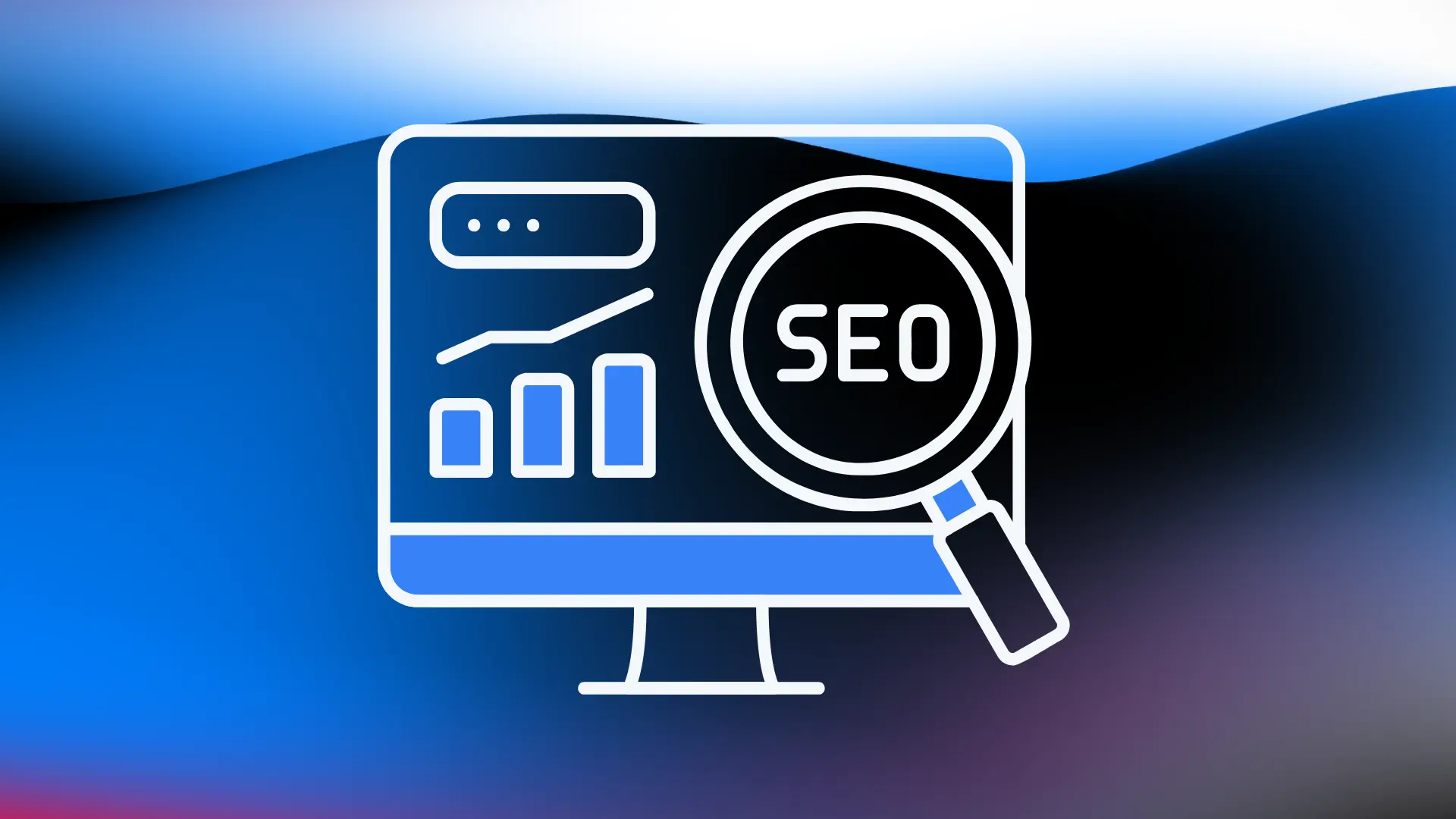 Computer screen showing SEO analytics illustration
