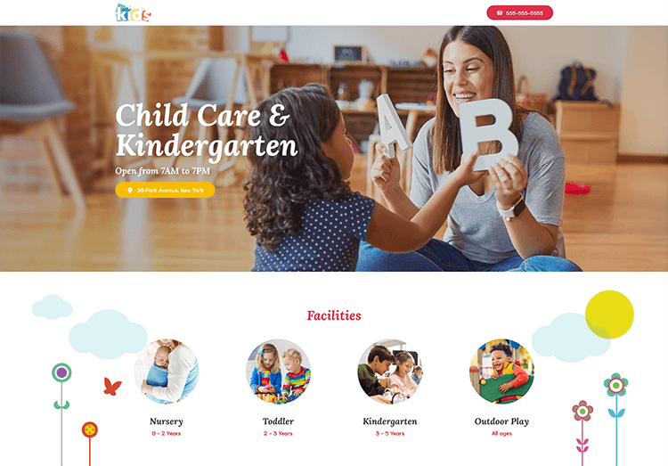 Teacher and child learning letters in kindergarten
