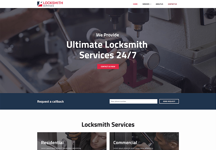 24/7 professional locksmith services website homepage