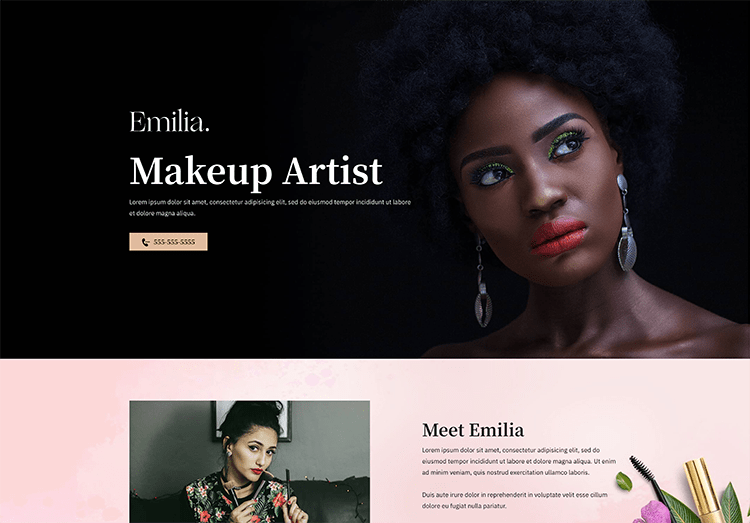 Emilia professional makeup artist portfolio website