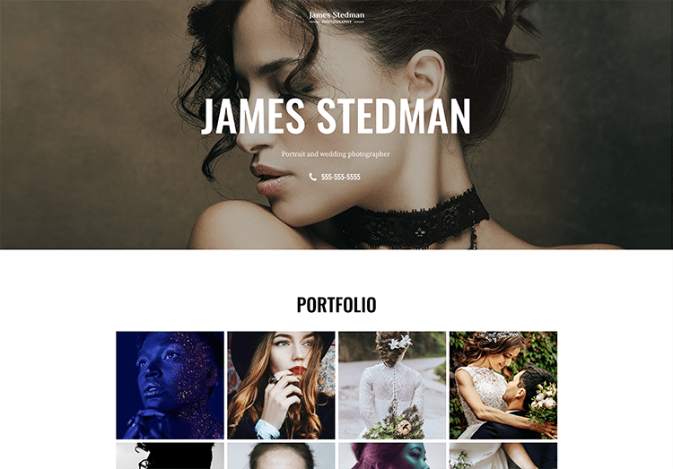 James Stedman photography portfolio website preview
