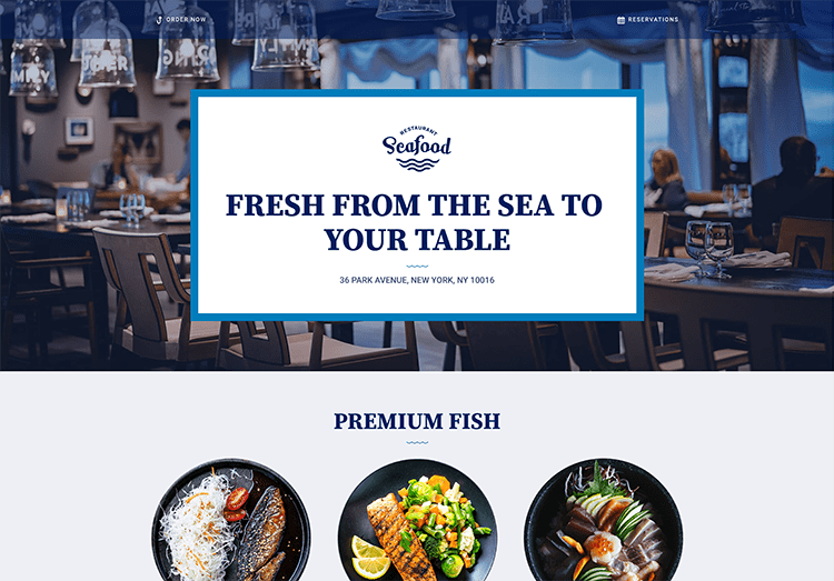 Seafood restaurant serving fresh premium fish dishes