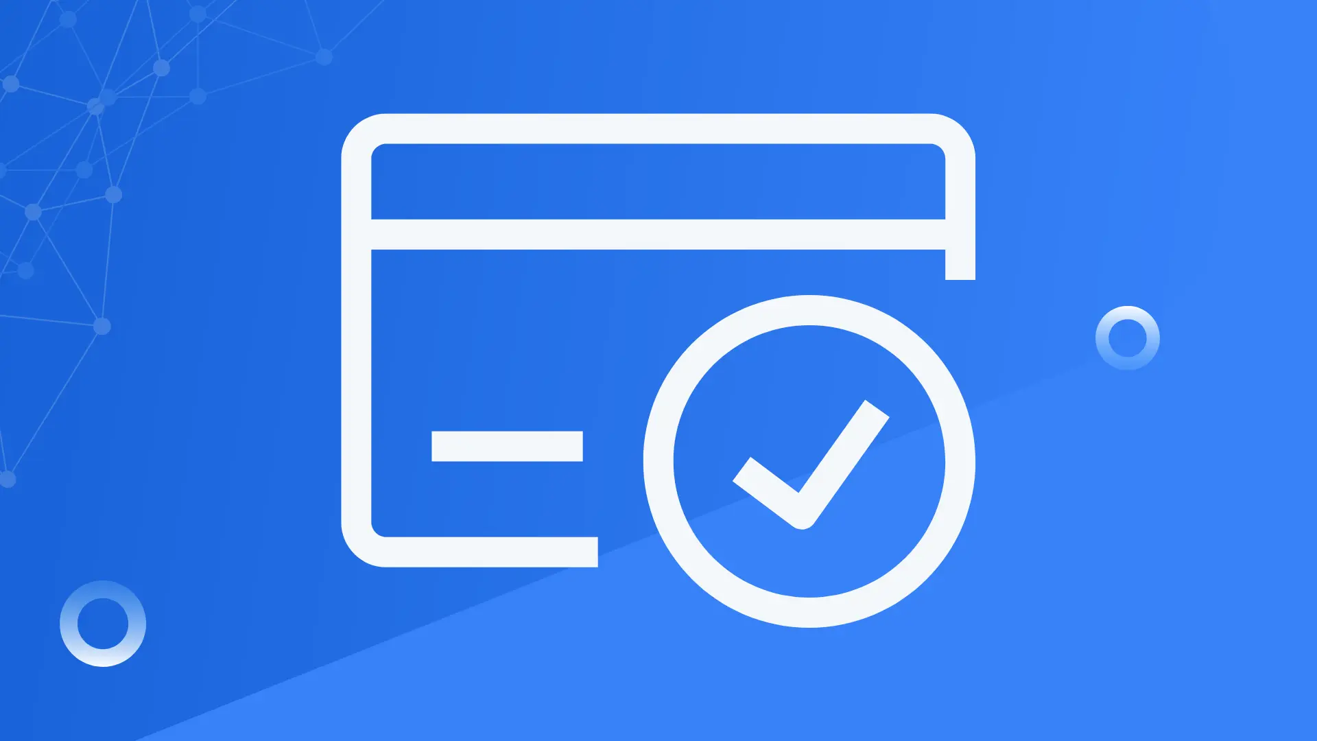 Credit card with checkmark icon