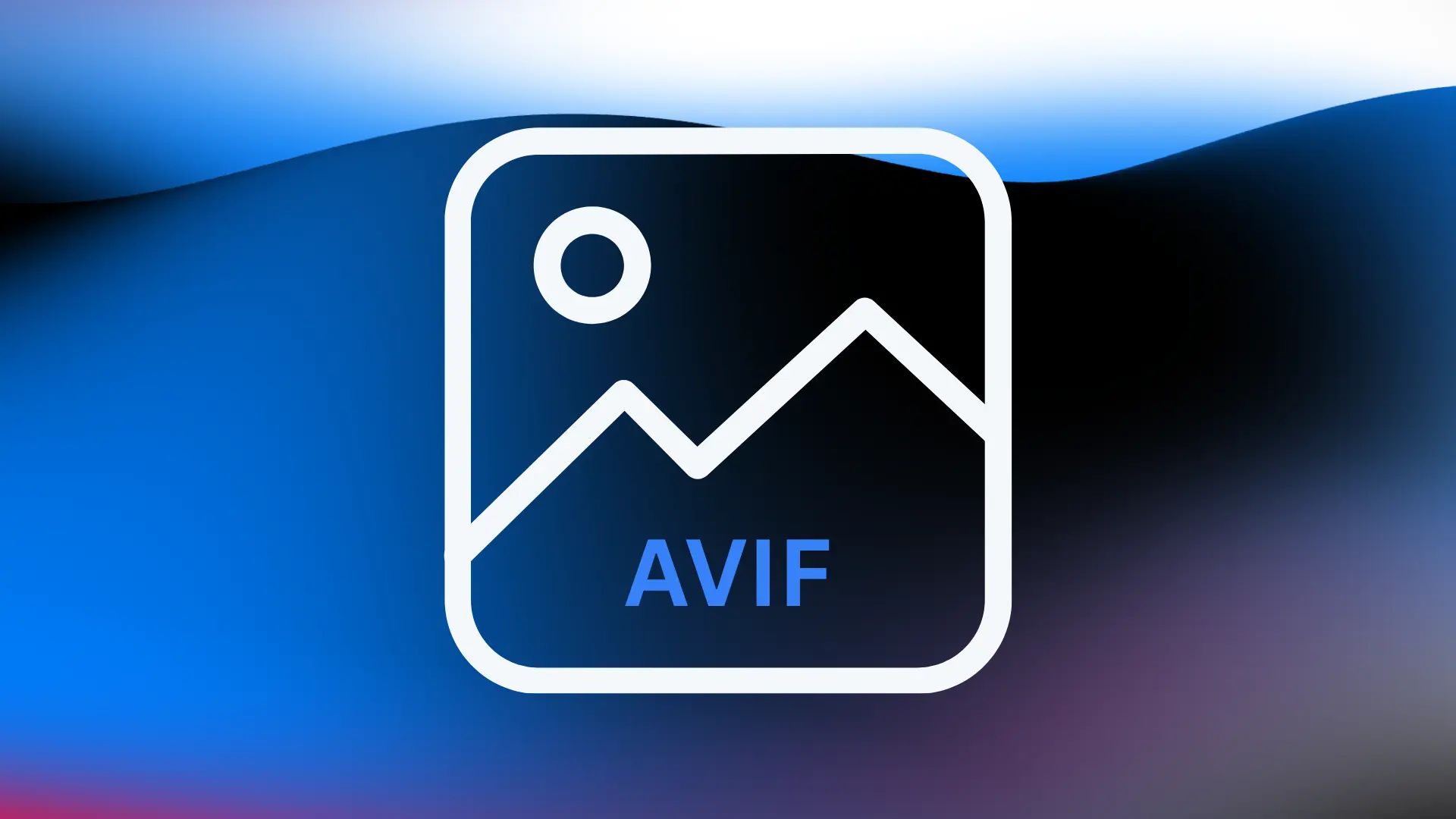 AVIF image format icon on gradient background