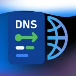 DNS icon with internet globe symbol