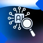 AI search concept with magnifying glass
