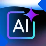 AI logo with colourful geometric background