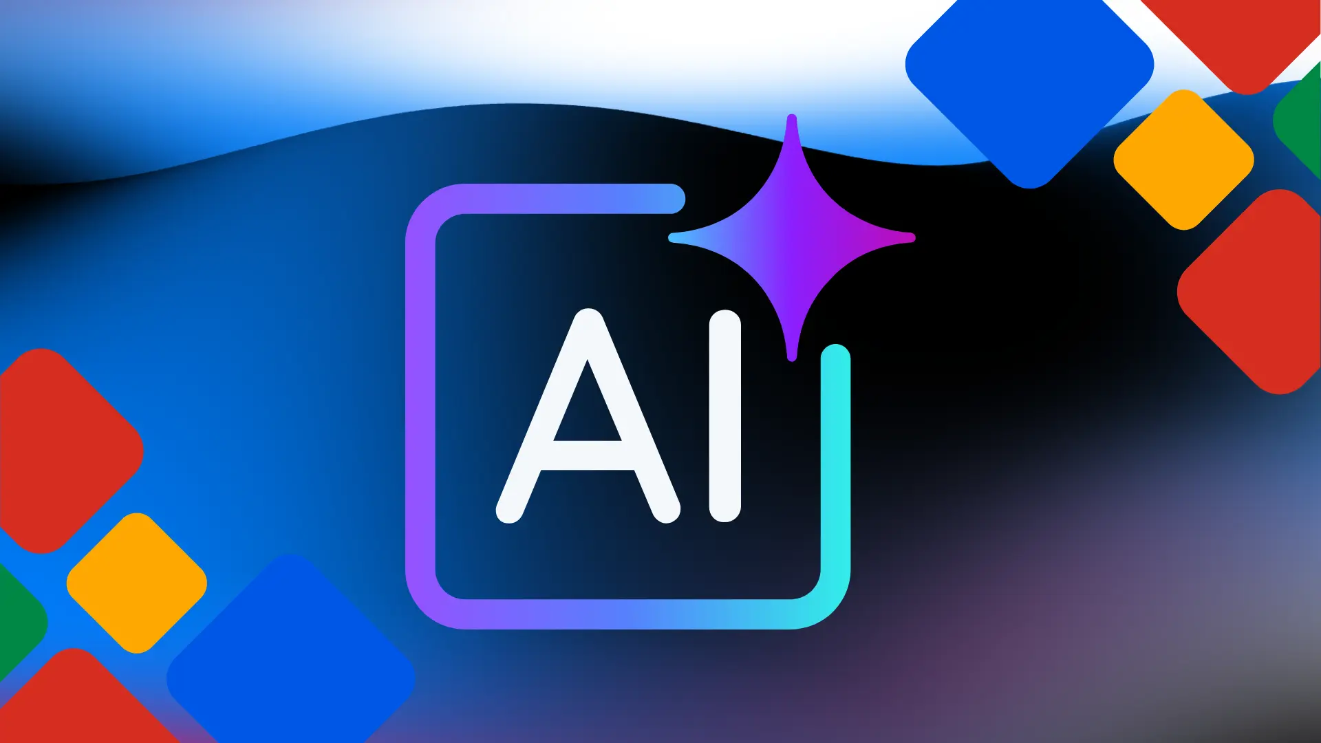 AI logo with colourful geometric background