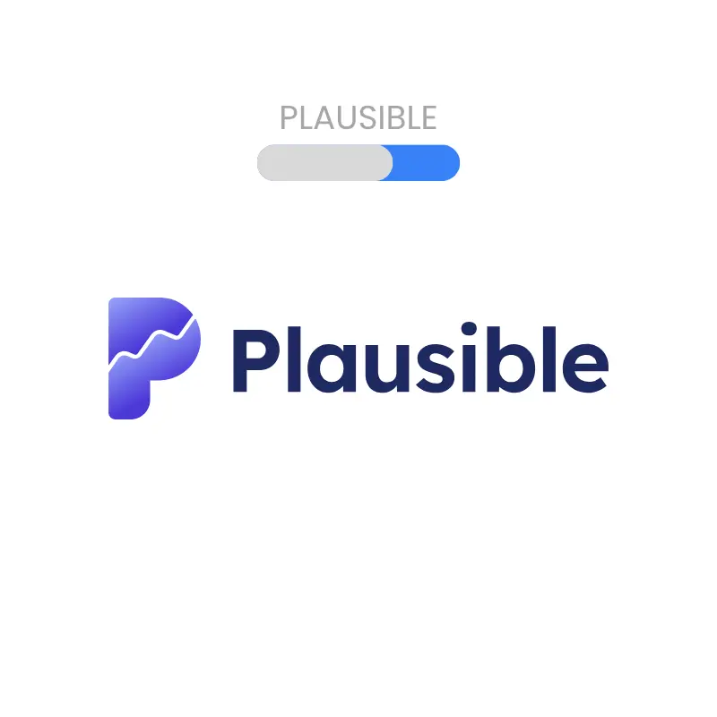 Plausible analytics logo in blue gradient